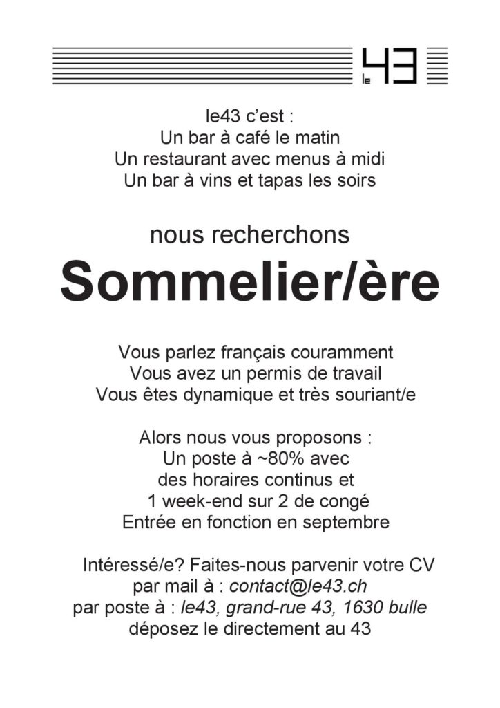 annonce sommelier-ère 2022