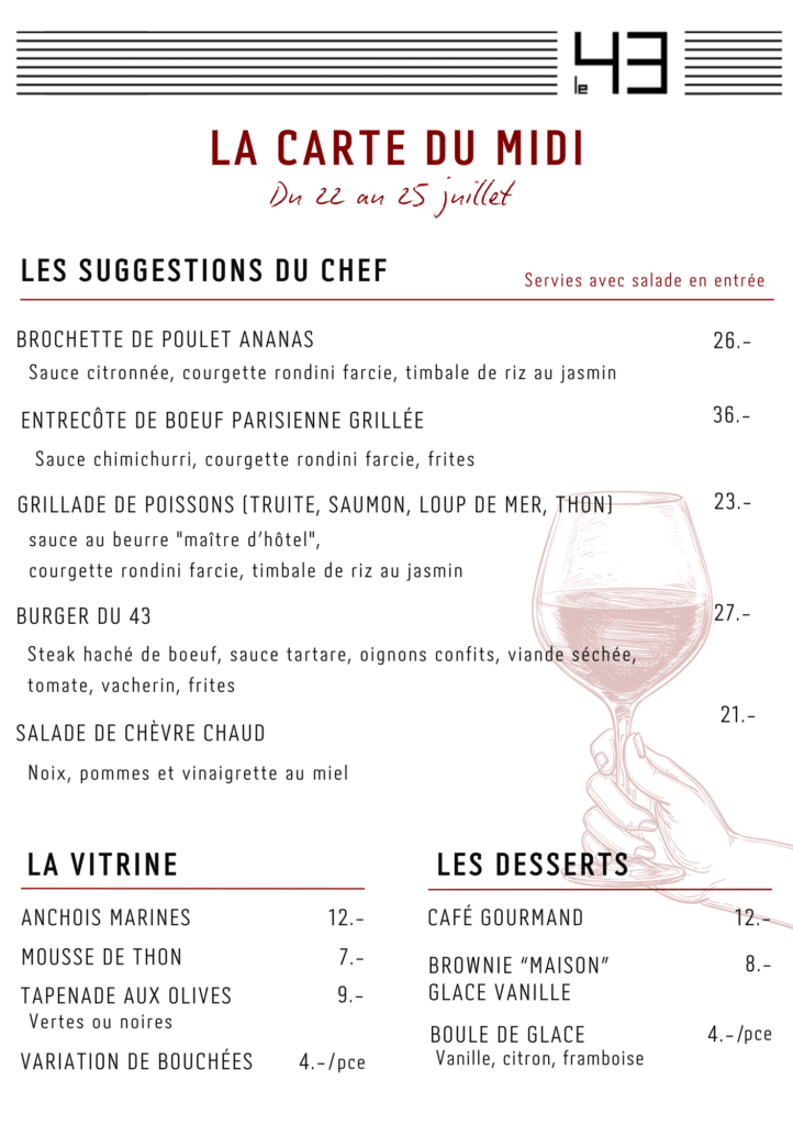 Carte Midi 22 au 25 juillet